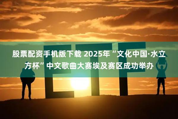 股票配资手机版下载 2025年“文化中国·水立方杯”中文歌曲大赛埃及赛区成功举办